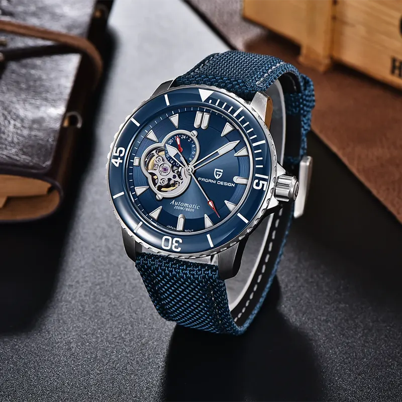 Pagani Design PD-1674 Fifty Fathoms Open Heart Blue Dial Men's Watch